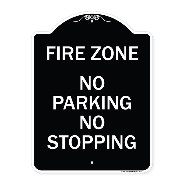 Signmission No Parking No Stopping Heavy-Gauge Aluminum Architectural Sign, 24" x 18", BW-1824-23703 A-DES-BW-1824-23703 - main